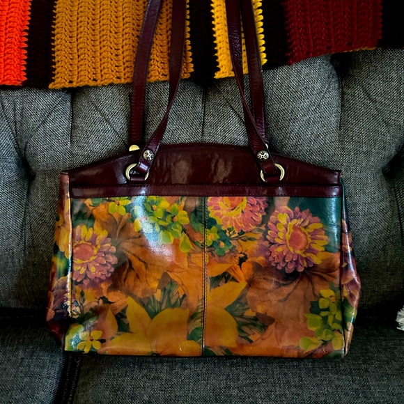 Patricia Nash Multi Color Floral Print Leather Poppy Tote Handbag - Picture 3 of 11